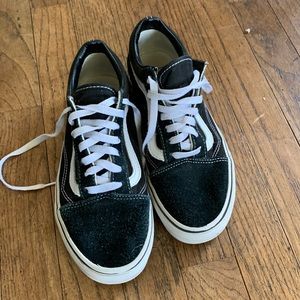 Black suede and canvas vans old skool size 7.5